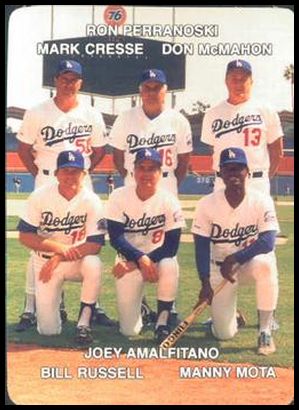 87MCLAD 27 Dodgers' Coaches (Mark Creese Ron Perranoski Don McMahon Bill Russell Joey Amalfitano Manny Mota).jpg